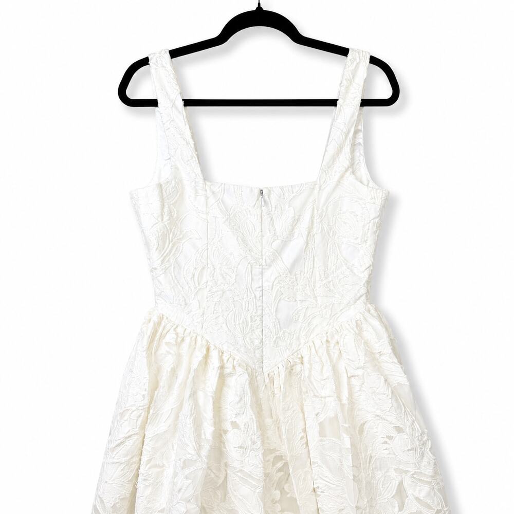 Lulus Bridal Corsen Ivory Floral Jacquard Corset A-Line Maxi Dress Wedding Gown - Picture 10 of 12
